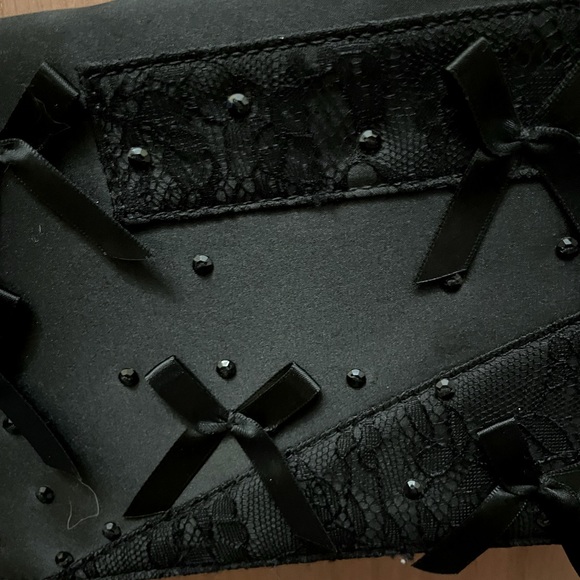 Black Nieman Marcus Embellished Clutch - Picture 2 of 8